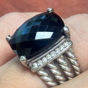 David Yurman Black onyx rectangular ring